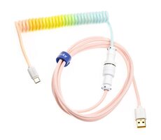 Ducky Premicord Cotton Candy Coiled Cable / USB-C - USB-A / 1.8m