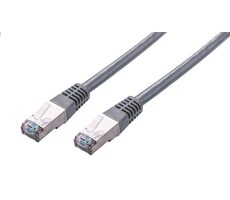 C-tech patchcord Cat5e FTP 0.5 m sivá