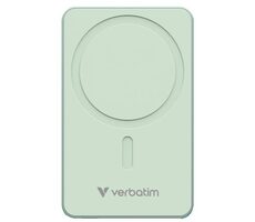 Verbatim Charge 'n' Go Essentials Magnetická bezdrôtová powerbanka 5000mAh zelená / USB-C / MagSafe / 15-20W