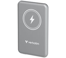Verbatim Charge 'n' Go Magnetická bezdrôtová powerbanka 5000mAh šedá / USB-C / MagSafe / 15-20W