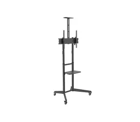 Brateck T1040T čierna / Pojazdný stojan pre TV 37"-70" / nosnosť 50kg / 2 police