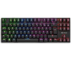 Sharkoon PureWriter TKL RGB / nízkoprofilová herná klávesnica / mechanická / drôtová / RGB / Kailh Blue spínač / DE