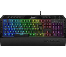 Sharkoon Skiller SGK5 čierna / herná klávesnica / drôtová / RGB / Rubberdome spínač / DE
