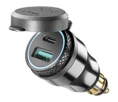 Interphone DIN adaptér s 1 x USB a 1 x USB-C výstupom pre motocykle čierny
