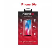 Swissten FULL GLUE COLOR FRAME CASE FRIENDLY sklo pre Apple IPHONE 16e čierna