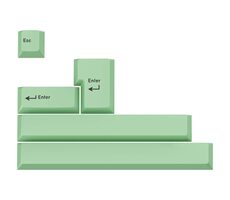 GMK Prídavný Kit zelená / ABS-Keycaps / Double-Shot / pre ISO & ANSI
