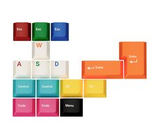 GMK Vzorková sada kláves farebná / ABS-Keycaps / Double-Shot / Cherry-Profil (CYL) 