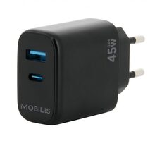 Mobilis Wall Charger 45W čierna / 1x USB-A / 1x USB-C