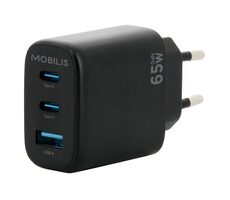 Mobilis Wall Charger 65W čierna / 2x USB-C / 1x USB-A