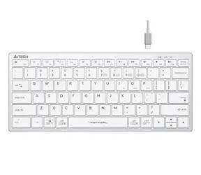 A4Tech FBX51C biela / Bezdrôtová nízkoprofilová klávesnica / CZ layout / Bluetooth / 2.4GHz USB-A Nano prijímač 