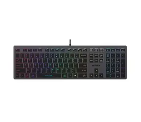 A4Tech FX60 (Neónové podsvietenie) šedá / Drôtová klávesnica / membránová / USB-A / RGB / CZ layout