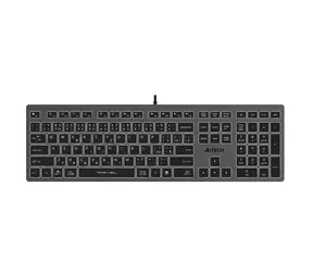 A4Tech FX60 (Biele podsvietenie) šedá / Drôtová klávesnica / membránová / USB-A / Podsvietenie / CZ layout