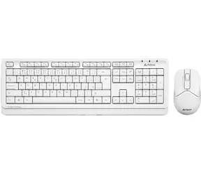 A4Tech FG1012 biela / set bezdrôtová klávesnica + myši / CZ layout / USB-A nano prijímač 2.4GHz