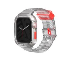 SKINARMA silikónový remienok a ochranné púzdro pre Apple Watch 45/44 mm číra