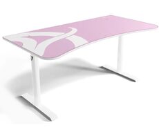 Arozzi ARENA Gaming Desk White Pink / Herný stôl / ružovo-biely / D: 160cm / Š: 82cm / V: 71cm-81cm