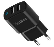 YENKEE YAC 2024 čierna / Dual USB Nabíjačka / 2x USB-A / max 12W / 2.4A 