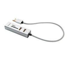 YENKEE YHC 101SR USB COMBO HUB biela / USB Hub + čítačka SD kariet / 3x USB-A 2.0 