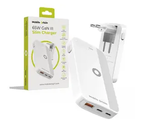 Mobile Origin 65W GaN III Slim Charger dual USB-C/Single USB-A biela / kompaktná nabíjačka / 65W
