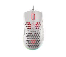 Genesis Krypton 555 biela / herná optická myš / 8000 DPI / 7 tlačidiel / USB / 1.8 m