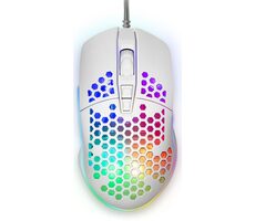 YENKEE YMS 3030WE SHOTGUN USB biela / herná optická myš / 6400 DPI / 7 tlačidiel / USB / 1.7 m 