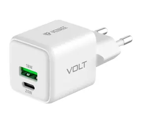 YENKEE YAC G38 VOLT biela / Nabíjačka / 1x USB-A 18W / 1x USB-C 20W / PD 3.0 / QC 3.0