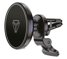 YENKEE YSM 615 čierna / Magnetický držiak do mriežky ventilácie / bezdrôtové nabíjanie 15W / otočný