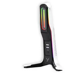 YENKEE YHB 3001 SENTINEL biela / Stojan na slúchadlá + USB Hub / 2x USB-A / 1x USB-C / podsvietenie