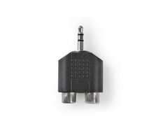 Nedis Stereo audio adaptér jack 3.5 mm (M) - 2x RCA (F) čierna / poniklované 