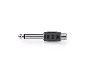 Nedis Mono audio adaptér jack 6.35 mm (M) - RCA (F) čierna / poniklované 