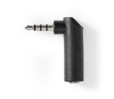 Nedis Stereo audio adaptér jack 3.5 mm (M) - jack 3.5 mm (F) 10 ks čierna / 90 ° uhol / poniklovaný 