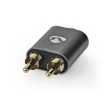Nedis Stereo audio adaptér 2x RCA (M) - jack 3.5 mm (F) sivá / pozlátený 