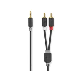 Nedis Stereo Audio kábel jack 3.5 mm (M) - 2x RCA (M) 1.00 m čierna 