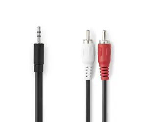 Nedis Stereo Audio kábel jack 3.5 mm (M) - 2x RCA (M) 1.00 m čierna 