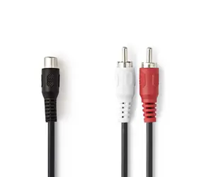 Nedis Stereo Audio kábel 2x RCA (M) - RCA (F) 0.20 m 