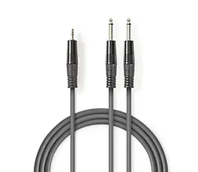Nedis Stereo Audio kábel 2x jack 6.35 mm (M) - jack 3.5 mm (M) 3.00 m tmavo šedá