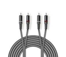 Nedis Stereo Audio kábel 2x RCA (M) - 2x RCA (M) 3.00 m tmavo šedá