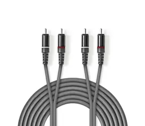 Nedis Stereo Audio kábel 2x RCA (M) - 2x RCA (M) 3.00 m tmavo šedá