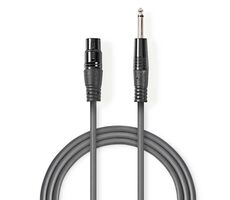 Nedis Nevyvážený Audio Cable XLR 3-kolíková (F) - jack 6.35 mm (M) 10.0 m tmavo šedá