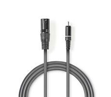 Nedis Nevyvážený Audio Cable XLR 3pinový (F) - RCA (M) 1.50 m tmavo šedá