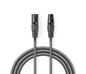 Nedis Vyvážený Audio kábel XLR 3pinový (M) - XLR 3kolíková (F) 1.50 m tmavo šedá