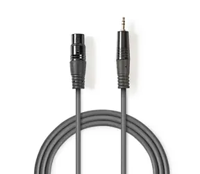 Nedis Vyvážený Audio kábel XLR 3-kolíková (F) - jack 3.5 mm (M) 1.00 m tmavo šedá
