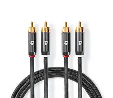 Nedis Stereo Audio kábel 2x RCA (M) - 2x RCA (M) 1.00 m šedá 