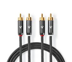 Nedis Stereo Audio kábel 2x RCA (M) - 2x RCA (M) 5.00 m šedá 