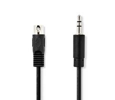 Nedis DIN Audio kábel DIN 5pinová (M) - jack 3.5mm (M) 1.00m čierna