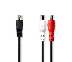 Nedis DIN Audio kábel DIN 5pinová (M) - 2x RCA (F) 0.20 m čierna 