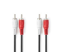 Nedis Stereo Audio kábel 2x RCA (M) - 2x RCA (M) 1.50 m čierna 
