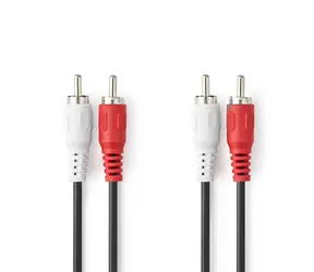 Nedis Stereo Audio kábel 2x RCA (M) - 2x RCA (M) 3.00 m čierna