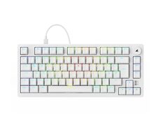Sharkoon Skiller SGK25 biela / herná klávesnica / mechanická / Hunao Red / RGB / Hot-Swap / USB-C / 1.8m / DE Layout