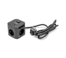 Huslog nabíjacia stanica 20W čierna / 3x zásuvka / 2x USB-C / 1x USB-A
