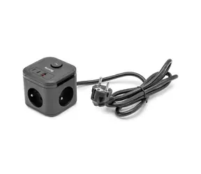 Huslog nabíjacia stanica 20W čierna / 3x zásuvka / 2x USB-C / 1x USB-A